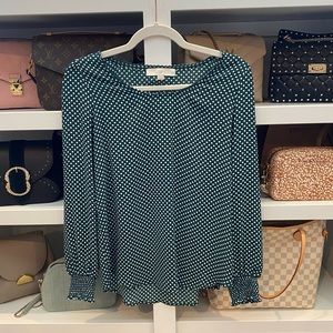 Evergreen Polka Dot Loft Blouse